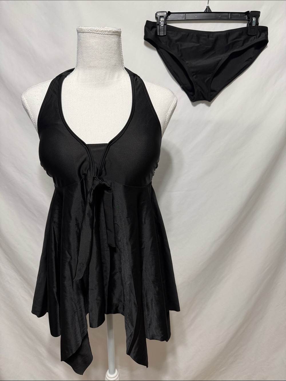 Black Swimdress with Matching Bikini Bottoms